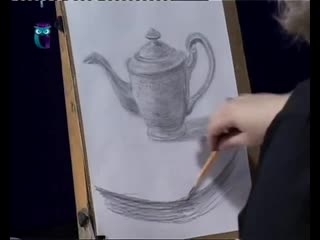 7. natalya druzhinkina. drawing lessons. pencil drawing lessons. draw a teapot.