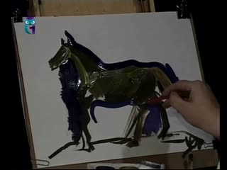 40. natalya druzhinkina. drawing lessons. gouache drawing lessons. we draw a horse. understanding the difference between watercolor and gu