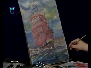 41. natalya druzhinkina. drawing lessons. watercolor lessons. draw scarlet sails.